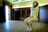 Ron Mueck's Wildman at Belsay near Cornhills Farm.